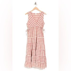 Max Studio Sleeveless Tiered Plaid Midi Dress